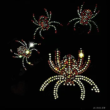 2 бр./лот ленти с изображение на паяк, кристали, топла определяне, гладене на дрехи, рокля, топла определяне, апликация от страз