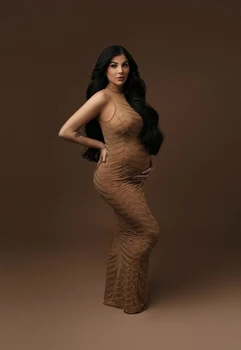 Фотография на бременни, секси прозрачни дълги рокли с пайети, подпори за фотосесии на бременни жени, аксесоари за подпори