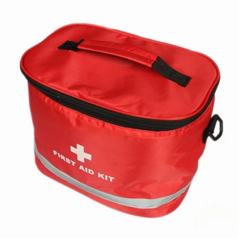 Червена найлонова чанта за комплект за бърза помощ, бросающийся в очите символ на кръста, рипстоп с висока плътност, спорт, къмпинг, къща на открито