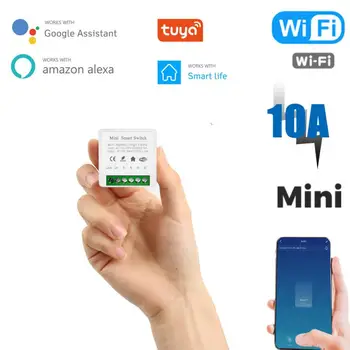 2 gang Sasha WIFI Mini Switch 10A Модул Smart Switch Подкрепа на Двустранния Управление на приложенията за Управление на Работа С Алекса Google Home Yandex Алис