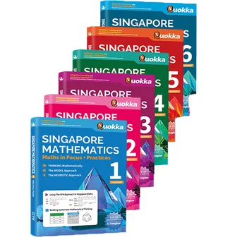 2022 Нови Актуализирани Сингапур Уроци по математика за началното училище за деца от 6-12 години Тетрадка с Упражнения, Учебни помагала Books Обучение по Математика