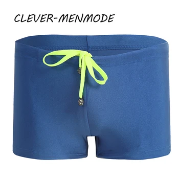 CLEVER-MENMODE Мъжки сексуални плувни шорти-боксерки, плажни шорти, плажно облекло, боксерки, бански костюми за долната част на тялото, бански бикини