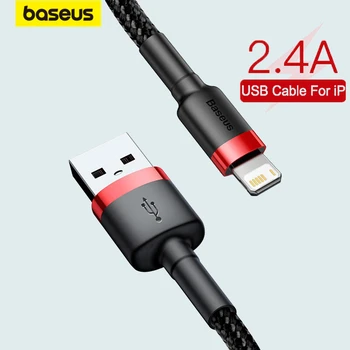 USB Кабел за бързо зареждане Baseus 2.4 A за iPhone 12 11 Pro Max Xr Xs X 8 Plus, Кабел за iPhone 7 SE, Кабел за Зарядно устройство ipad mini 4 air
