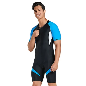 Мъжки моден едно парче плажен слънцезащитен костюм с къс ръкав за сърф, водни спортове, плуване, быстросохнущий костюм за гмуркане, M-2XL