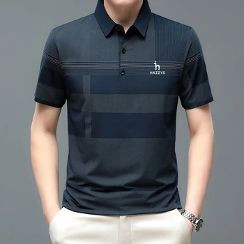 2023, лятна мъжка тениска поло-високо качество с къс ръкав, бизнес, спортно бързосъхнеща тениска за голф, фланелка за поло