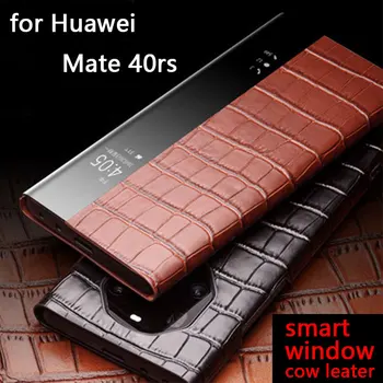 Модерен Калъф За мобилен телефон с Гледка От прозореца За Huawei Капитан 40rs, Луксозен Smart-Калъф От Естествена Кожа, флип-надолу Чанта За Huawei Mate40rs Капитан 40 Rs