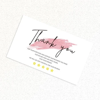 30 бр. Благодаря за подкрепата на моята малка визитка, благодаря, поздравителна картичка, благодарственный картон за подарък на продавачите 5,4*9 cm