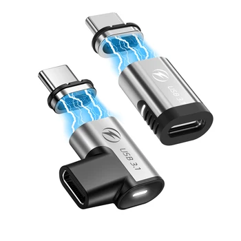 Адаптер бързо зареждане Type C C USB между мъжете и жените 100 W Конектор за пренос на данни на Магнитен Конвертор USB3.1 USBC Магнитен OTG Адаптер