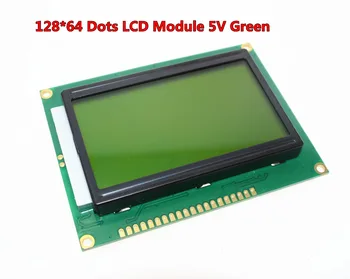Безплатна доставка 12864 128x64 точки Графичен LCD дисплей с подсветка в зелен цвят за arduino raspberry pi