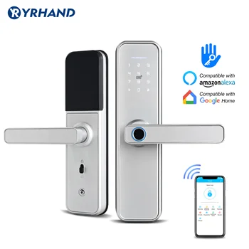 X5 Wifi електронен интелигентна система за заключване на вратите с приложение ttlock, система за сигурност, биометричен пръстов отпечатък, интелигентен заключване с парола, RFID карта
