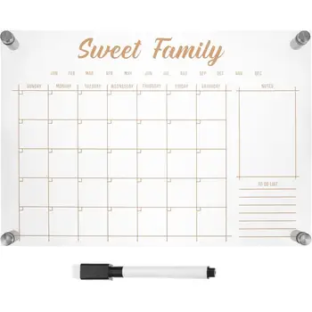 Дъска Седмичен суха планиране на календар изтриване на Борда хладилник Акрилна стена Бяло меню Бележка desk График за Плана месечен списък