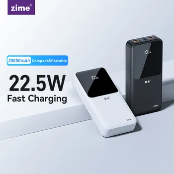 Zime 20000 ма 22,5 W Бързо Зареждане на Power Bank Преносим Външен Батерия Powerbank Зарядно за iPhone 14 13 Pro Max Xiaomi