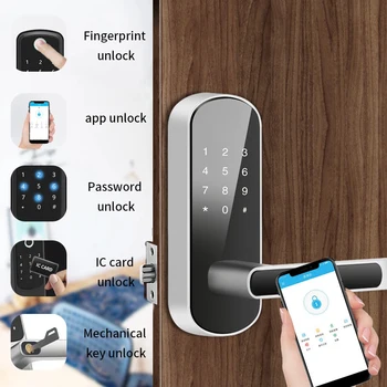 Биометричните Автоматично Заключване на вратите с пръстови отпечатъци на Hristo APP Smart Electronic TTLOCK Безопасна Домашна Сигурността на Wifi Дистанционно Управление на Цифрова Система за Заключване на вратите