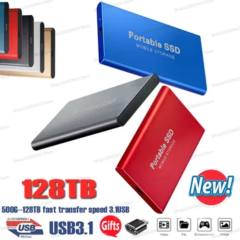 Преносим Високоскоростни SSD Диск е 500 GB 64/30/8/2 TB Външния Мобилен Твърд Диск, USB 3.0 Type-C Твърди дискове за Преносими КОМПЮТРИ ps5