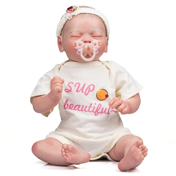 19-Цолови Кукли Reborn Bebe, Размер на Новороденото Бебе, боядисване на Коса, Ръчно рисувани, Реалистични Меки На Допир Кукли за Момичетата за Деца