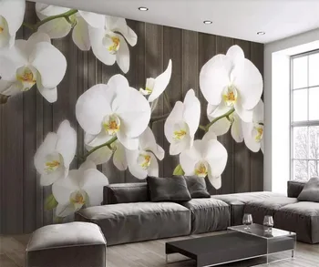 beibehang, 3D тапети по поръчка, пеперуда, цвете орхидея, дърво, модерен минималистичен декор, живопис, 3D тапети за хола