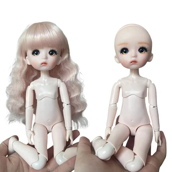 Нова кукла 1/6 Bjd с 3 чифта очи, 28 см, с механични съвместно тялото, кукла за грим ръчно изработени, кукла за момичета, играчка за подарък