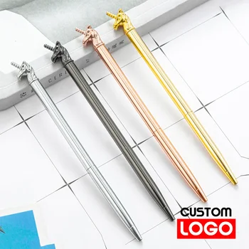 Форма на еднорог може да бъде създадена по поръчка на Метална креативна химикалка писалка с логото, оригинален и интересен подарък дръжка, персонални дръжката на поръчка