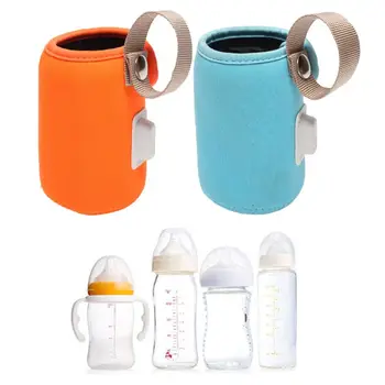 USB капак за затопляне на бебешки шишета, имат противоплъзгаща самозалепваща чанта, мобилен преносим нагревател мляко 