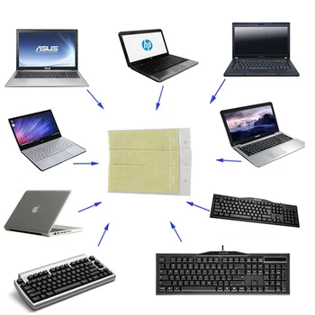 1 бр. дългогодишна пластмасова бяла клавиатура за лаптоп/настолен компютър на иврит, етикети с буквенной клавиатура на прозрачен фон