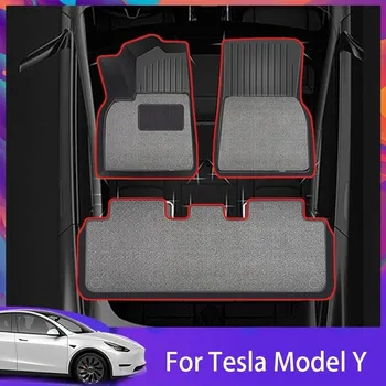 Постелки за пода Ляв Волан За Tesla, Модел Y 2023 Аксесоари Tesla Модел Y 2017-2023 Нескользящий Подложка За пода От ТПЭ Full Fit Pad 3 бр./компл.