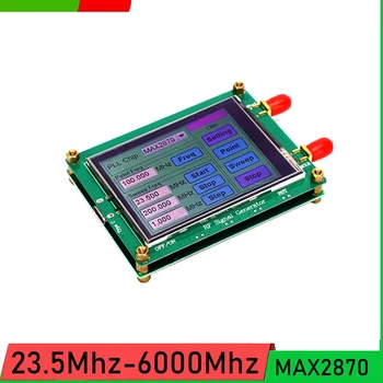 MAX2870 Генератор на сигнали 23,5 Mhz-6000 Mhz, софтуер за PC, честотата на VCO, източник на радиочестотния сигнал, сканиране, сензорен LCD екран