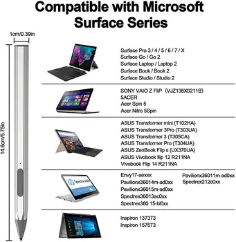 Стилус за Microsoft Surface Pro5 6 7 X Go Book stylus магнитна зареждане на чувствителност към натискайки 4096