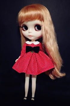 Рокля Blythe 1/6, червена рокля poits, 30 см, плат за играчки bjd (подходящ за Pullip, Ob24, Licca)