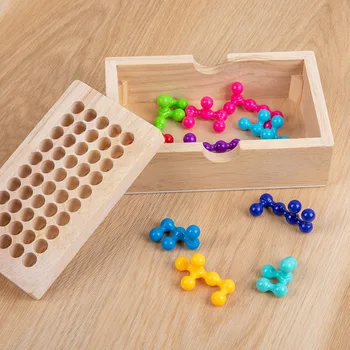 Нова дървена пъзел игра за момчета и момичета, игра за тренировка на логиката, концентрация, малък мотор, учебни помагала Монтесори, която разработва играчка за деца
