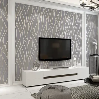 3D Gestreepte Niet-geweven Suède Behang Voor Muren Roll Moderne Slaapkamer Woonkamer Tv Achtergrond Decoratie Home sticker