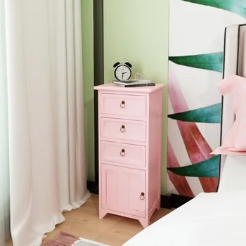 Американски нощни шкафчета за спалня, розово дебели разделителни кутии, творчески дървен скрин с голям капацитет