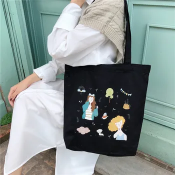 Сладък японски холщовая чанта нова чанта ins на рамото на дамски литературен студентски чанта в насипно състояние, сгъваеми многократна употреба за хранителни стоки тъканни чанти-тоут