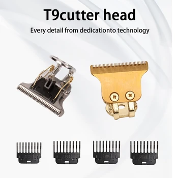 Професионална Т-образна машина за подстригване на коса, подстригване, сменяеми режещи инструменти за главата, метални долните аксесоари, скоба, комплект, титуляр