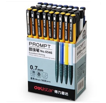 36 бр 0,7 мм синя химикалка писалка пресовано масло blut химикалка писалка delistar с 10 бр бензиностанция на канцеларски материали, химикалки