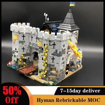 2022 5812 бр., модел на средновековен замък Black Falcon, строителни блокове, тухли, детски играчки за рожден ден, коледа, коледни подаръци