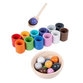 Играчки от мъниста, дървени мъниста, съответстващи на цвета, броене, сортиране, класифициране на детски играчки, образователни играчки за деца