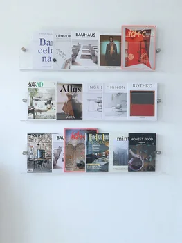 Индивидуална акрилна прозрачна лавица за книги, студийная витрина, стенни поставка за книги с картинки, модерна стенни проста журнальная-часова рецепция