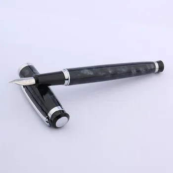 Метална писалка Baoer 508, мрамор черно-сива писалка за калиграфия, канцеларски материали, ученически пособия, новост