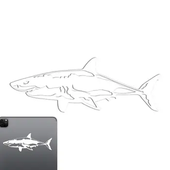Стикер с изображение на бяла акула, етикети с участието на океанските животни, автомобилна броня, водоустойчиви, устойчиви на uv радиация, морска живот, бяла мультяшная стикер за камион