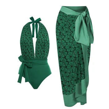 Модерен цял бански с завязками във формата на листенца, летен плажен женски костюм за фитнес, секси обикновен костюм, лукс, елегантност, оборудвана приятелка, минимализъм