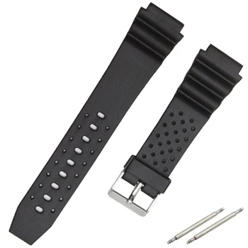 18 мм и 20 мм и 22 мм Черен Гумен Силикон Каишка за часовник с Катарама за Ремъците за часовници Casio G-SHOCK каишка