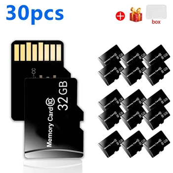 30 бр./лот Мини SD карта с памет 64 GB 32 GB 16 GB 8 GB от 4 gb mini SD флаш карта TF Цифрови устройства мини SD карта с камера в бяла кутия