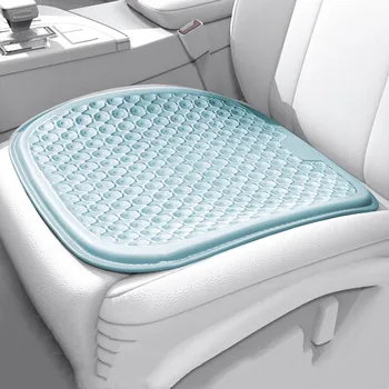 Гел възглавница за столче за кола, универсална възглавница за седалката, устойчива на плъзгане възглавница за предния стол, дишаща уплътнението, вентилационно на седалката, удобна силиконова възглавница