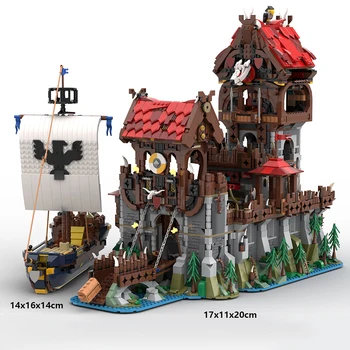 MOC-136695 Кула с Волчьими Комплекти, Средновековната Модел на Кораба, Класическа Игра, Тухли Замъка, 4984 Неща, Играчката 