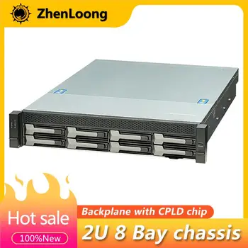 ZhenLoong X28 2U Дълбочина 650 мм За монтаж в rack Hotswap Шаси 8 отделения Сървър за съхранение Калъф 12 GB MINISAS Интегративен такса за Поддръжка на дънната платка EATX