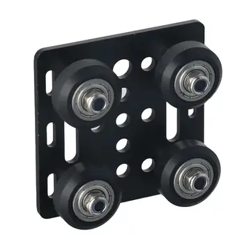Аксесоари за 3D-принтер V-образна поддържаща плоча с черно колело за 2020 г., алуминиев профил, V-образни колела с табели