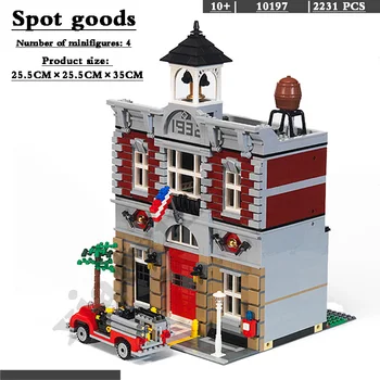 Открий 84004 строителни блокове на пожарната команда, обучителни инструменти, съвместими с 15004 10197 детски модельными блокове, коледни играчки