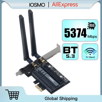 Intel AX210NGW WiFi 6E 5374 Mbps За Bluetooth 5,3 Трехдиапазонная мрежова карта 2,4 G/5G/6GHz 802.11 AC/AX МУ-MIMO За настолни компютри Win 10/11