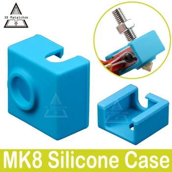 MK8/MK9, събрани в екструдер, силиконов чорап с горещ край за 3D-принтер Anet A8 Prusa i3, CR10, алуминиев нагревателен блок, дюза