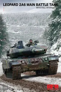 RyeField RM5066 мащаб 1:35 Leopard 2A6 Модерен Германски Основен боен танк с пълна вътрешна структура, състав комплект